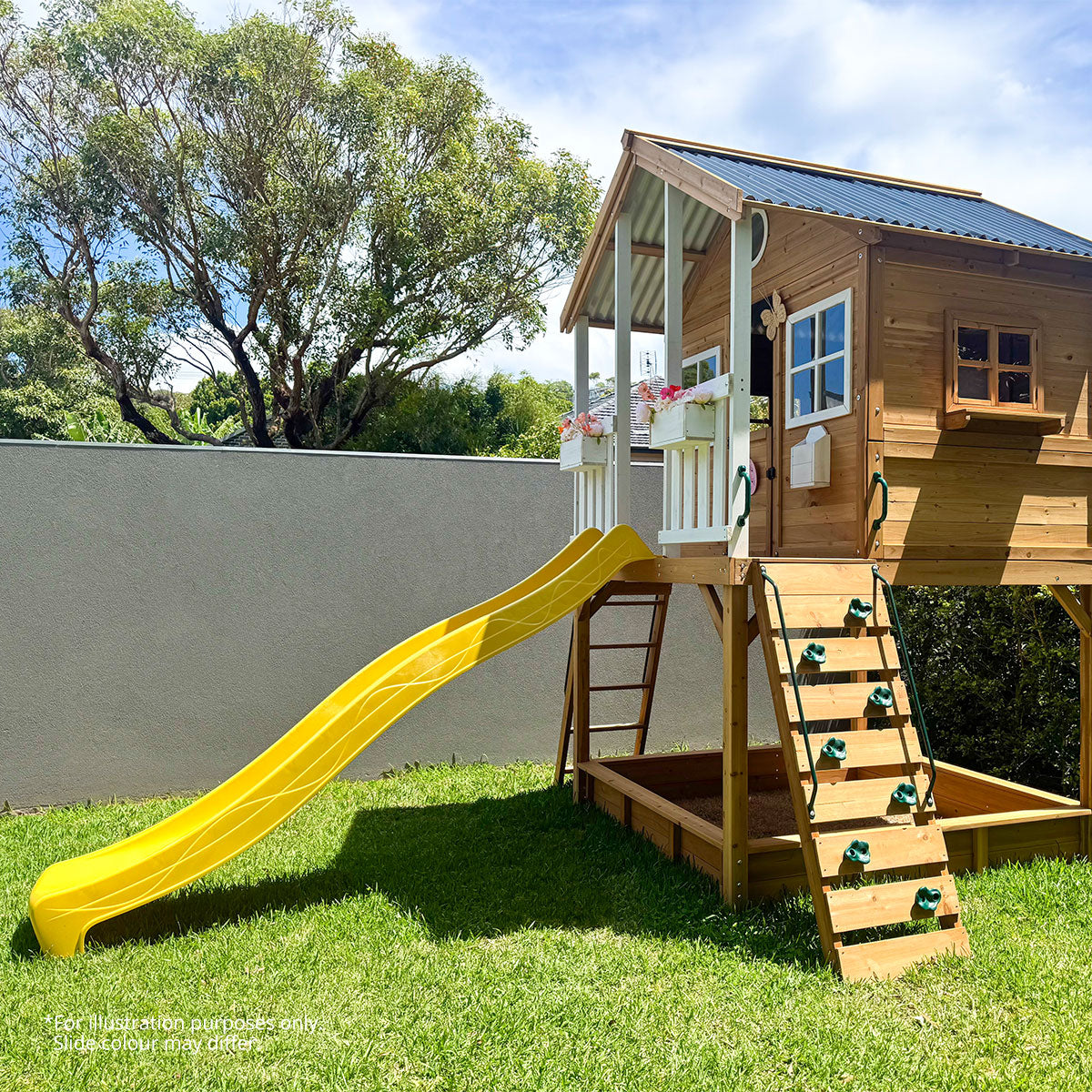 Lifespan Kids Winchester Cubby House (Elevated 1.45m) with 3.0m Slide (Green) Awezingly