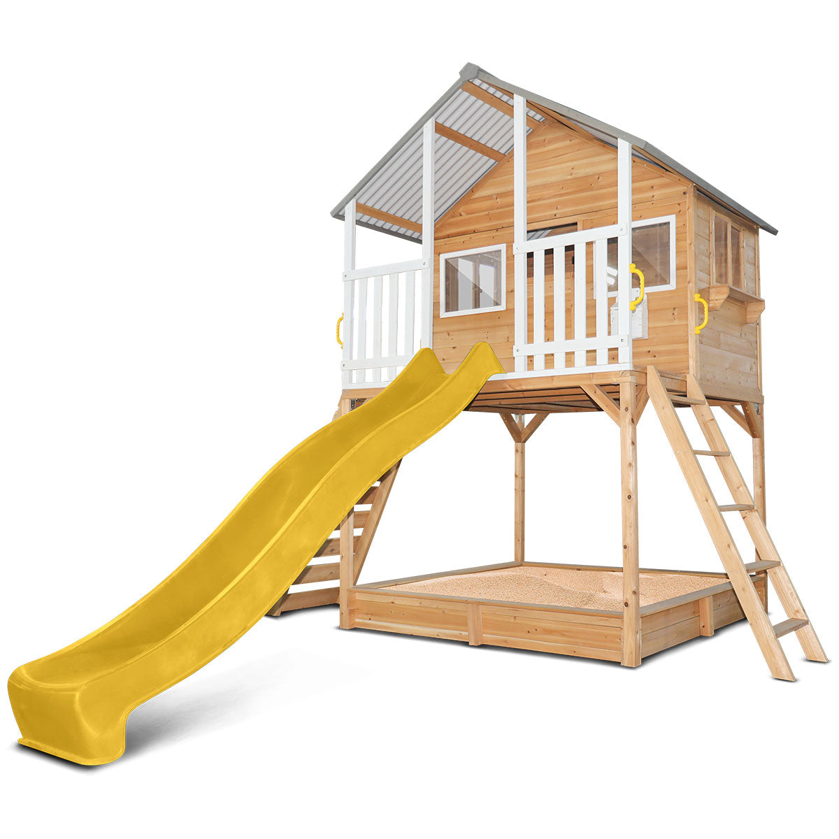 Lifespan Kids Winchester Cubby House (Elevated 1.45m) with 3.0m Slide (Yellow) Awezingly