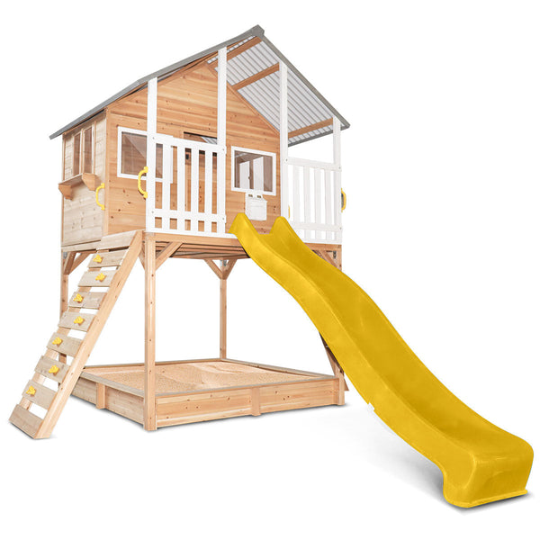 Lifespan Kids Winchester Cubby House (Elevated 1.45m) with 3.0m Slide (Yellow) Awezingly