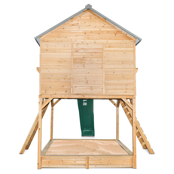 Lifespan Kids Winchester Cubby House with Elevation Platform and Green Slide Lifespan