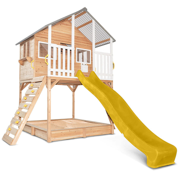 Lifespan Kids Winchester Cubby House with Elevation Platform and Yellow Slide Lifespan