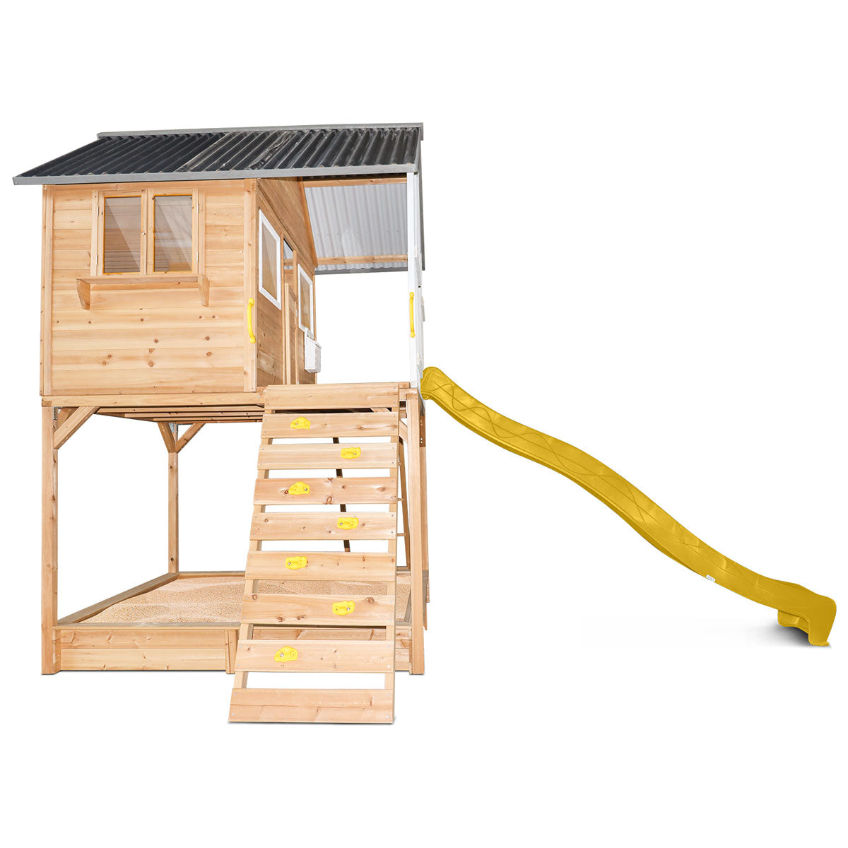 Lifespan Kids Winchester Cubby House with Elevation Platform and Yellow Slide Lifespan