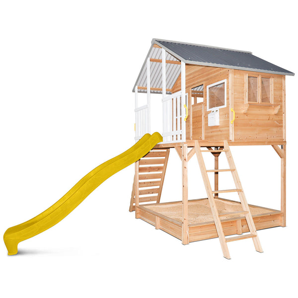 Lifespan Kids Winchester Cubby House with Elevation Platform and Yellow Slide Lifespan