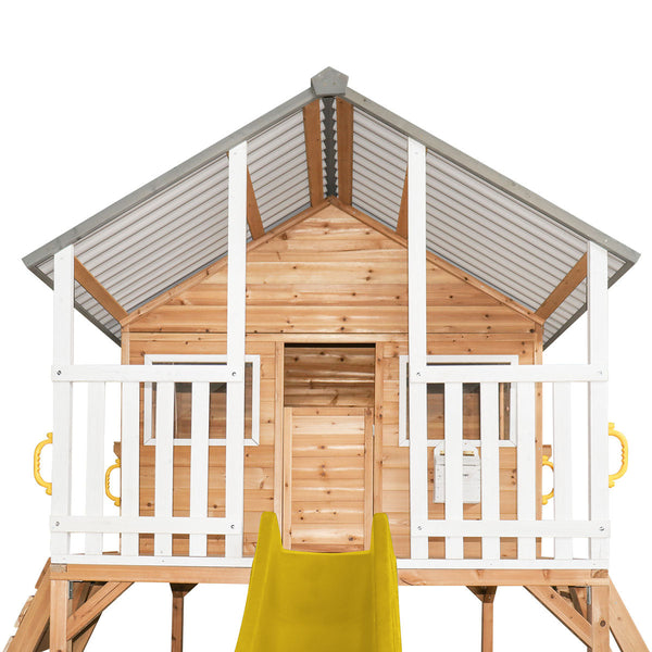 Lifespan Kids Winchester Cubby House with Elevation Platform and Yellow Slide Lifespan