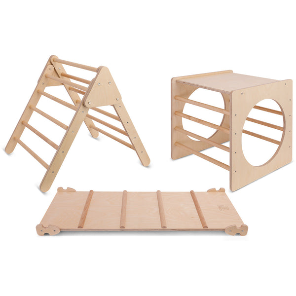 Lifespan Kids Pikler Climbing Frame Package with Slide, Cube and Triangle Lifespan