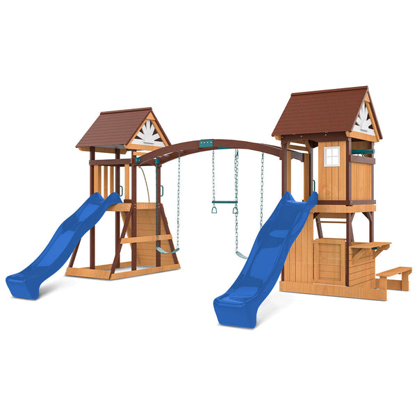 Lifespan Kids Armadale Swing Set & Play Centre with Two 2.2m Slide (Blue) Awezingly