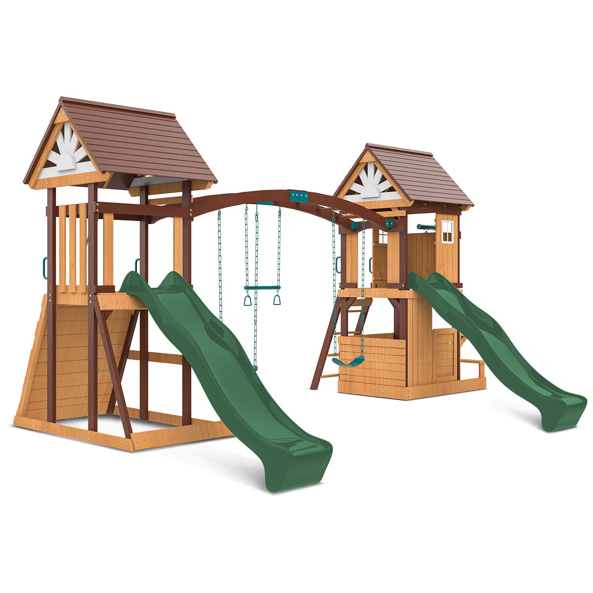 Lifespan Kids Armadale Swing Set & Play Centre with Two 2.2m Slide (Green) Awezingly
