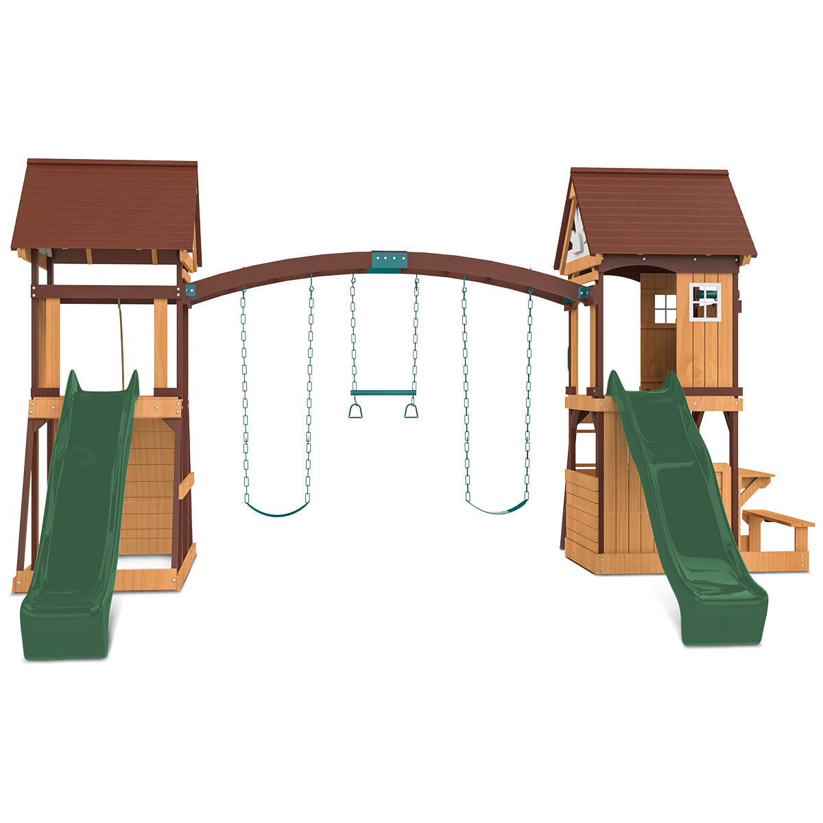 Lifespan Kids Armadale Swing Set & Play Centre with Two 2.2m Slide (Green) Awezingly