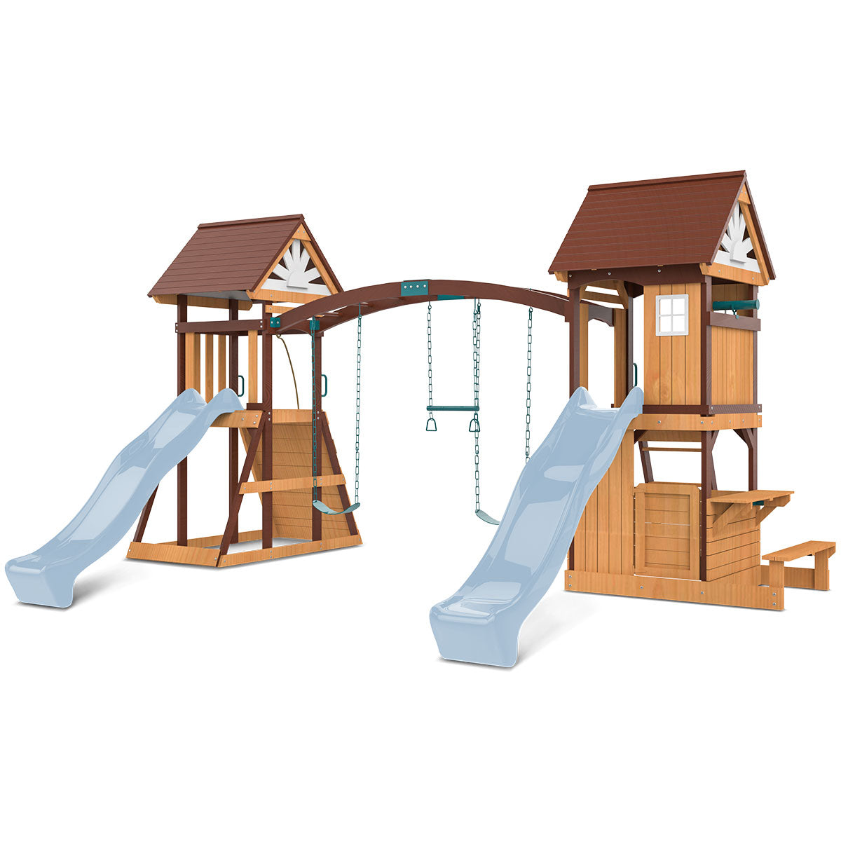 Lifespan Kids Armadale Swing Set & Play Centre with Two 2.2m Slide (Pastel Blue) Awezingly