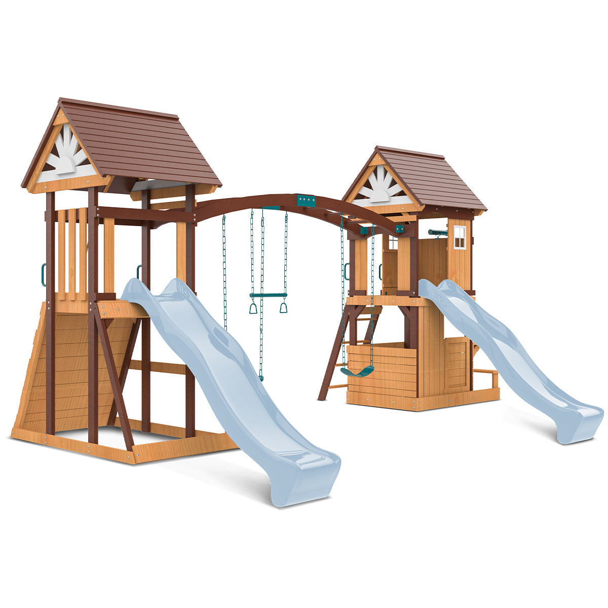Lifespan Kids Armadale Swing Set & Play Centre with Two 2.2m Slide (Pastel Blue) Awezingly