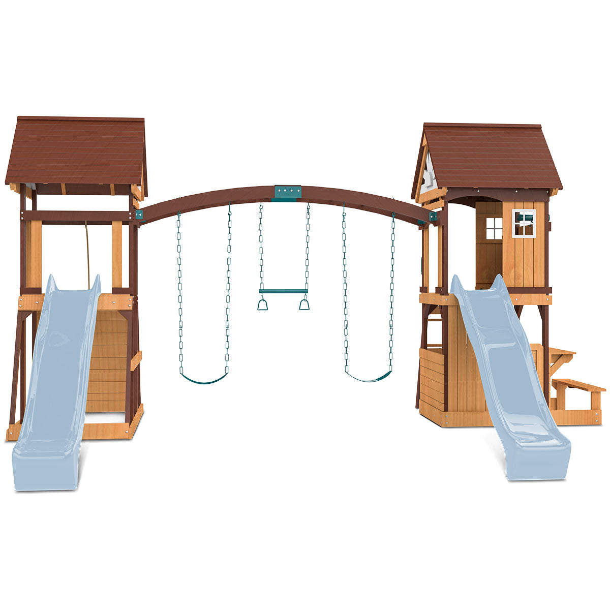 Lifespan Kids Armadale Swing Set & Play Centre with Two 2.2m Slide (Pastel Blue) Awezingly