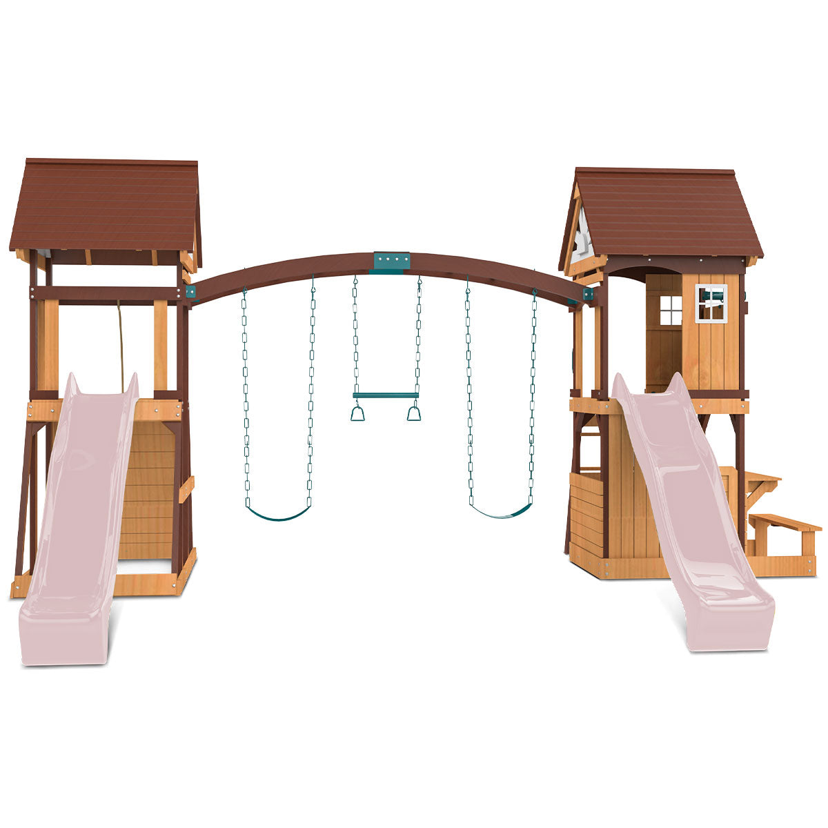 Lifespan Kids Armadale Swing Set & Play Centre with Two 2.2m Slide (Pastel Pink) Awezingly