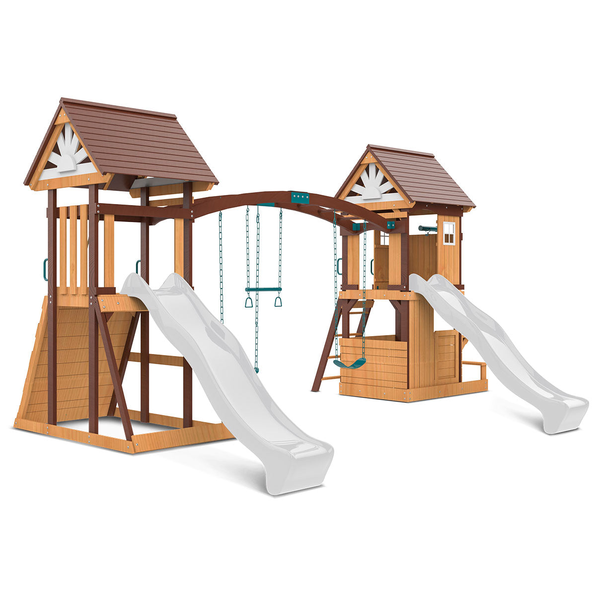 Lifespan Kids Armadale Swing Set & Play Centre with Two 2.2m Slide (White) Awezingly