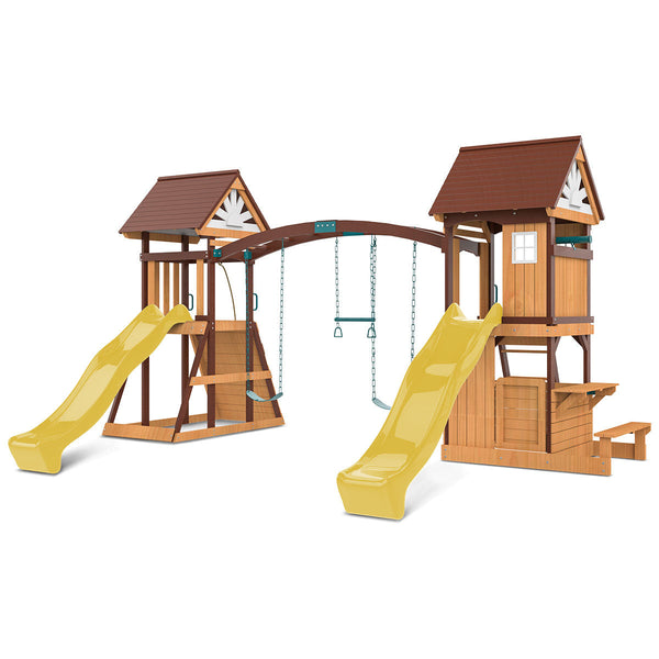 Lifespan Kids Armadale Swing Set & Play Centre with Two 2.2m Slide (Yellow) Awezingly