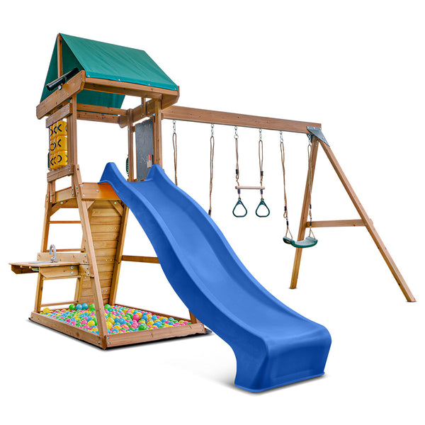 Lifespan Kids Birmingham Swing Set & Play Centre with 2.2m Slide (Blue) Awezingly