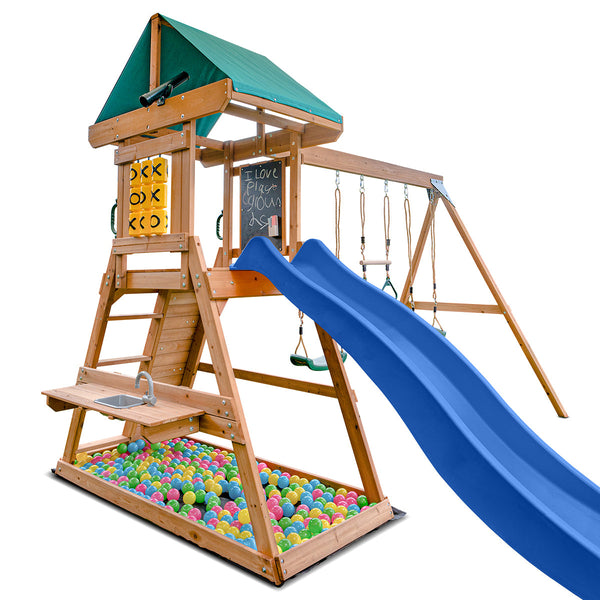 Lifespan Kids Birmingham Swing Set & Play Centre with 2.2m Slide (Blue) Awezingly