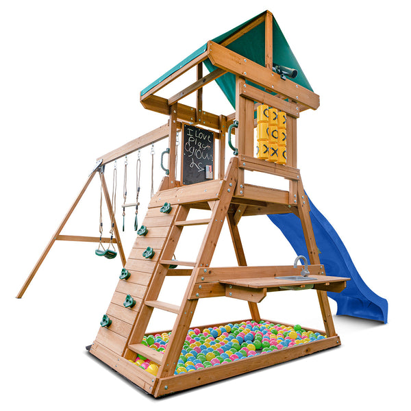 Lifespan Kids Birmingham Swing Set & Play Centre with 2.2m Slide (Blue) Awezingly