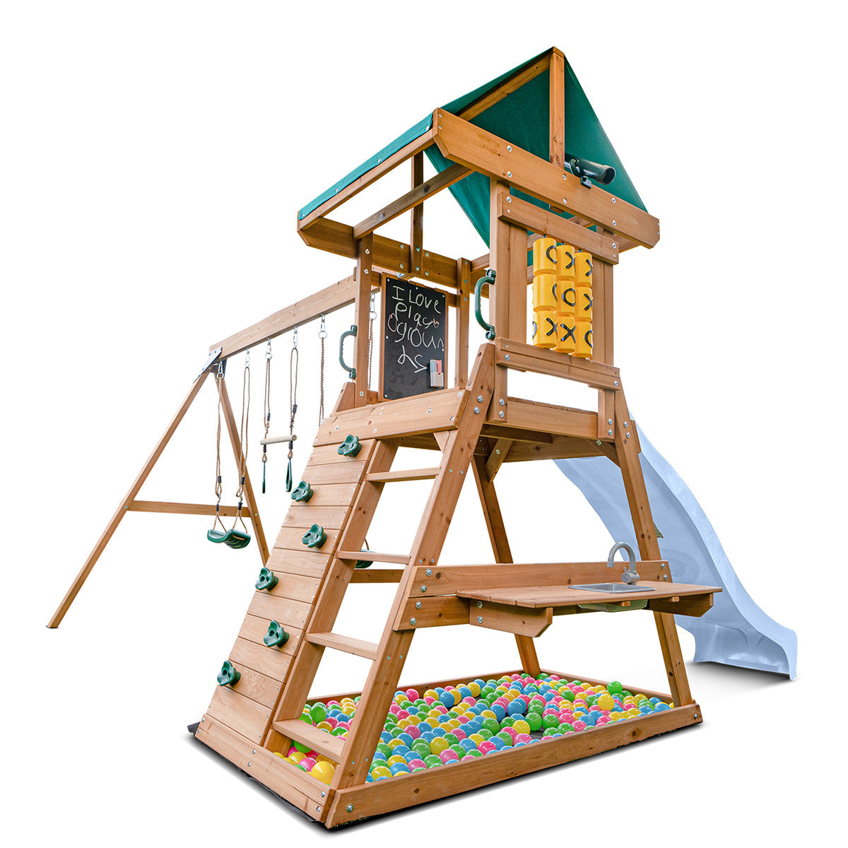 Lifespan Kids Birmingham Swing Set & Play Centre with 2.2m Slide (Pastel Blue) Awezingly