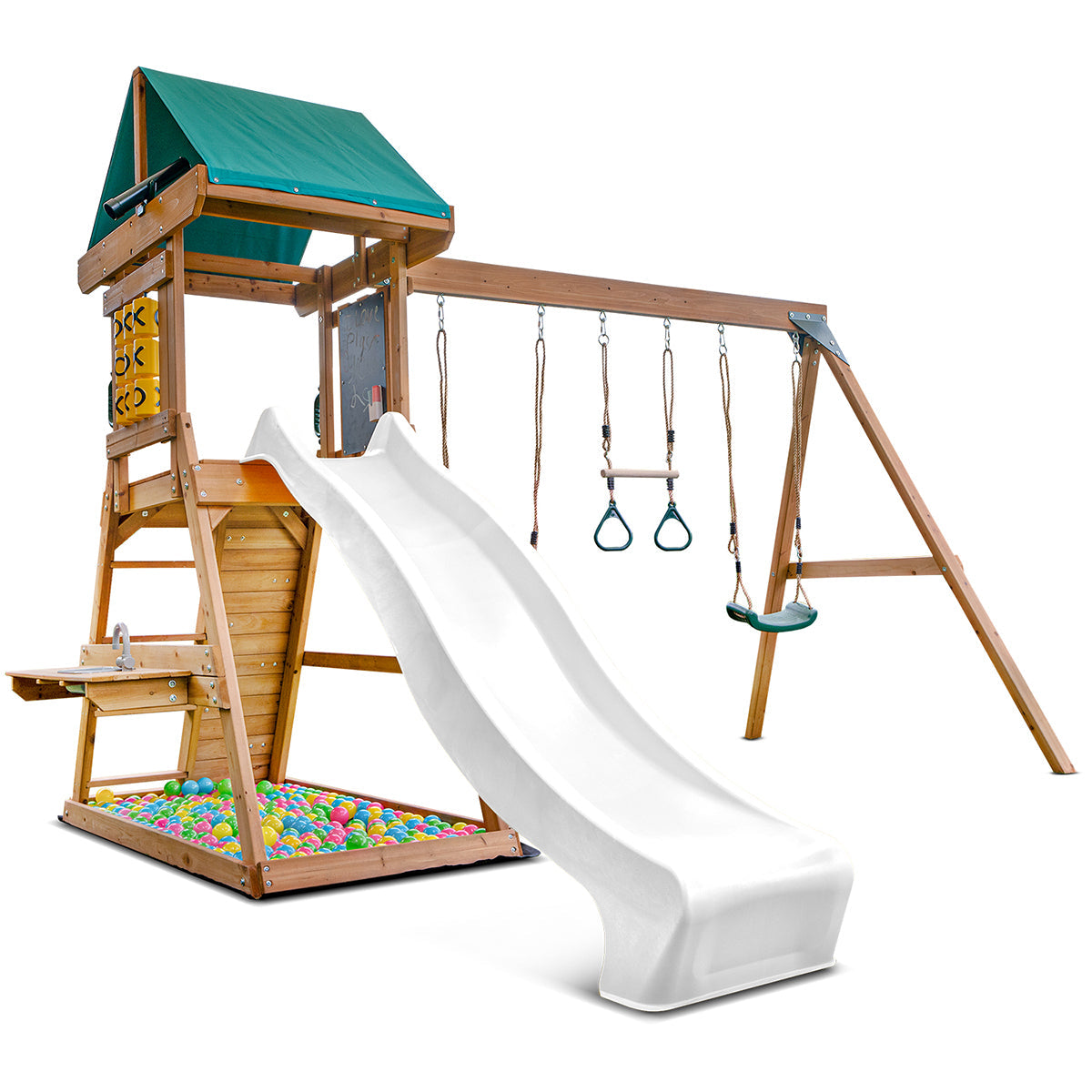 Lifespan Kids Birmingham Swing Set & Play Centre with 2.2m Slide (White) Awezingly