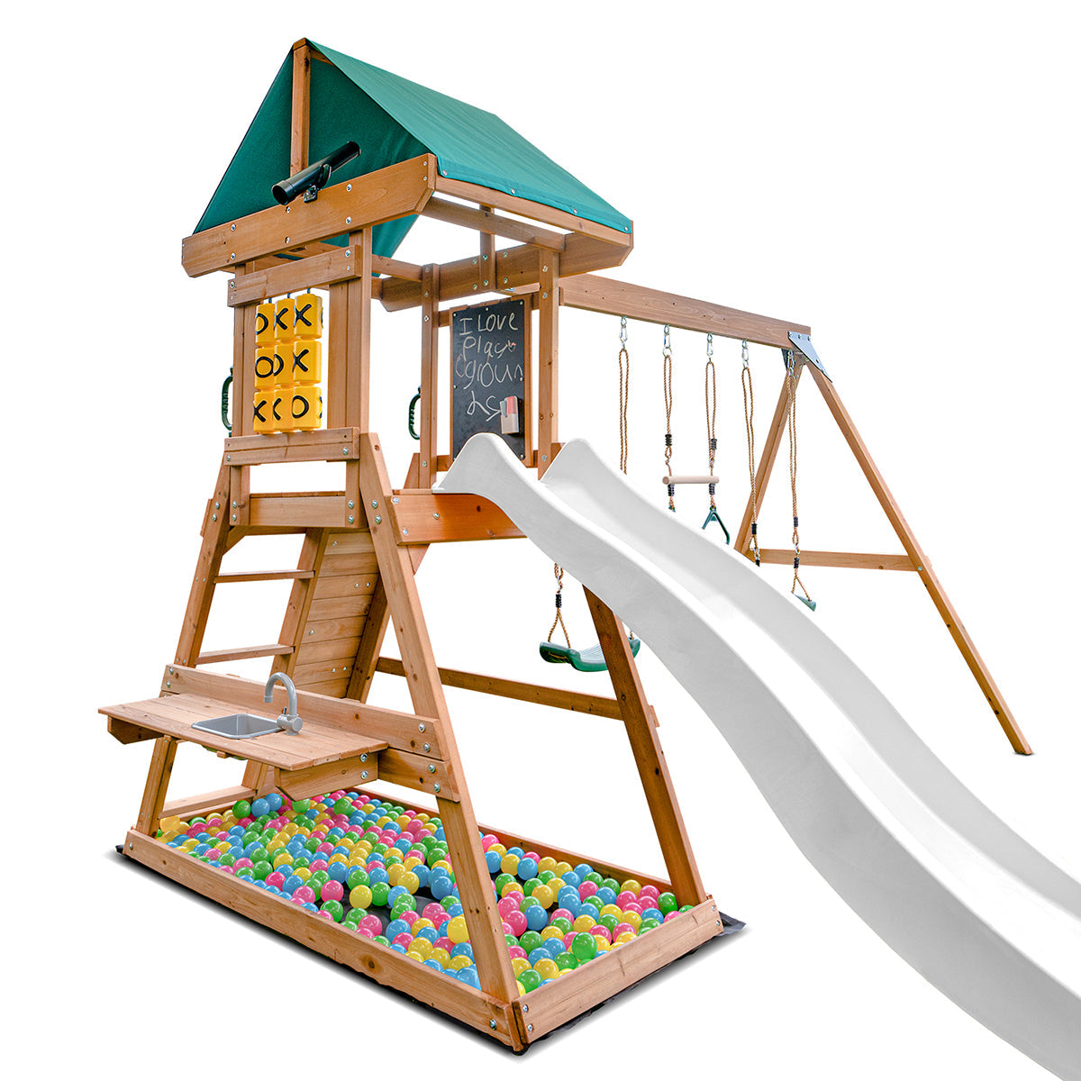 Lifespan Kids Birmingham Swing Set & Play Centre with 2.2m Slide (White) Awezingly