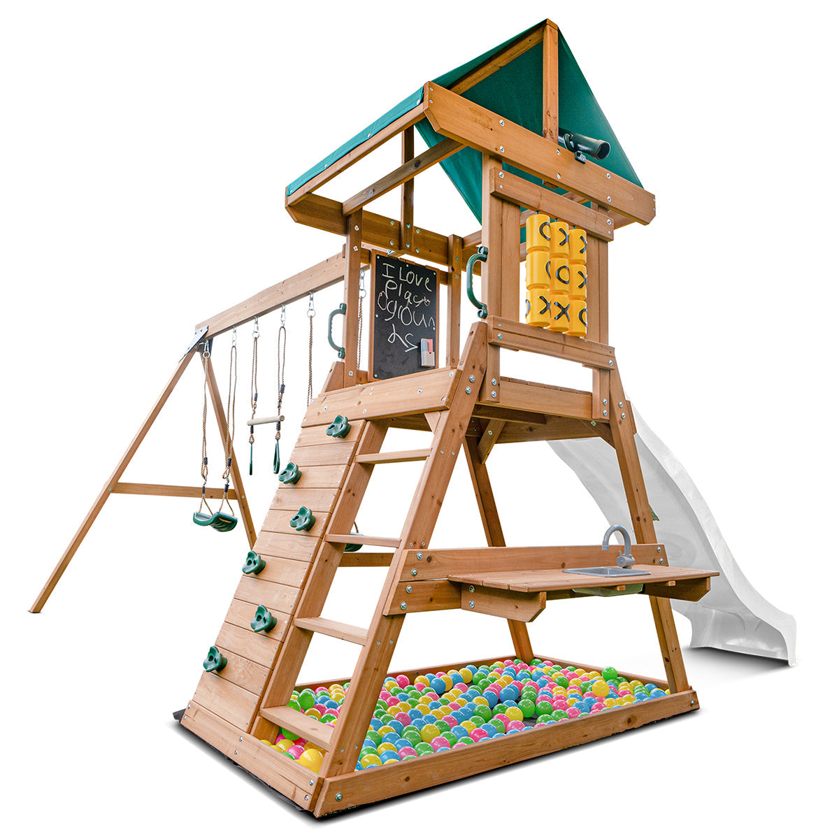 Lifespan Kids Birmingham Swing Set & Play Centre with 2.2m Slide (White) Awezingly