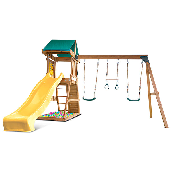 Lifespan Kids Birmingham Swing Set & Play Centre with 2.2m Slide (Yellow) Awezingly