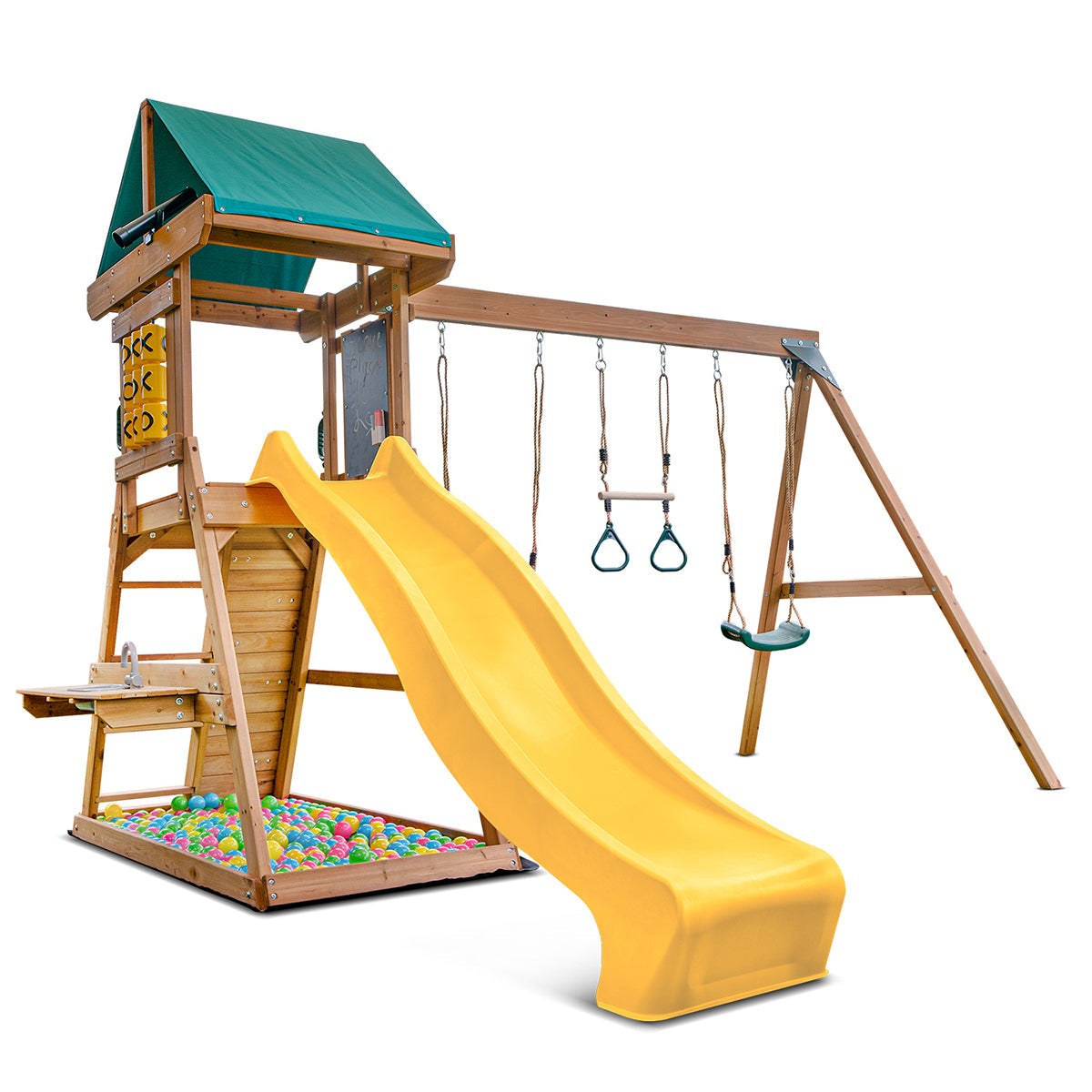 Lifespan Kids Birmingham Swing Set & Play Centre with 2.2m Slide (Yellow) Awezingly