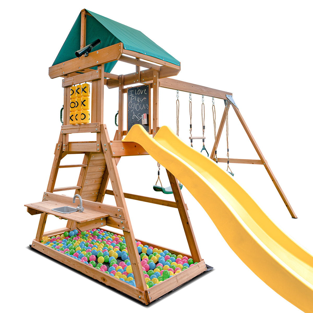 Lifespan Kids Birmingham Swing Set & Play Centre with 2.2m Slide (Yellow) Awezingly