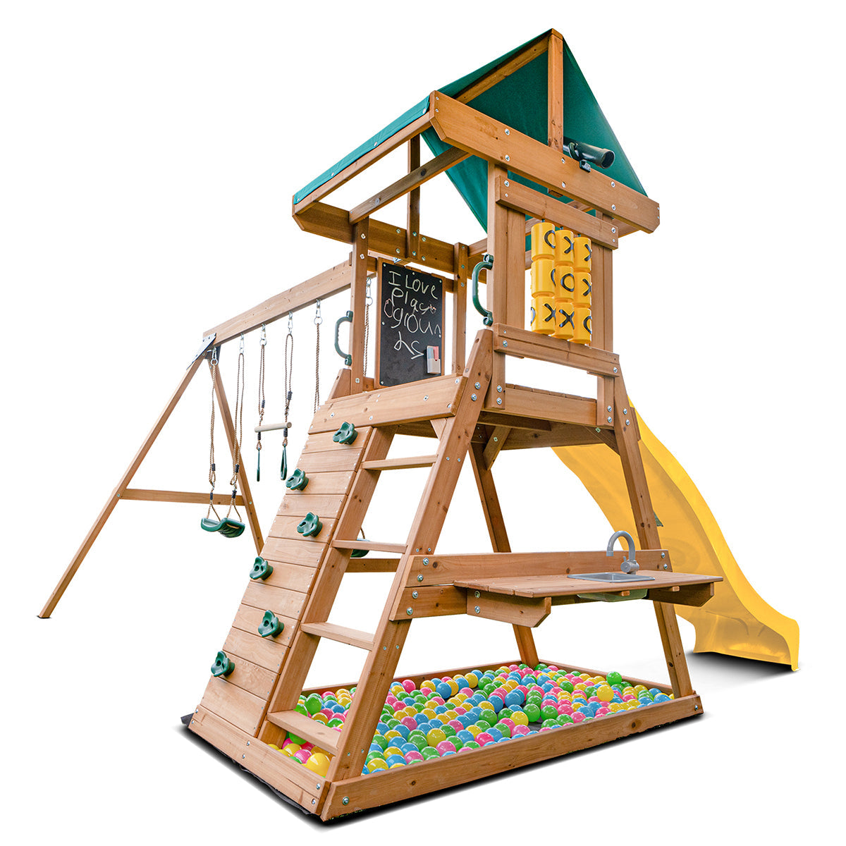 Lifespan Kids Birmingham Swing Set & Play Centre with 2.2m Slide (Yellow) Awezingly