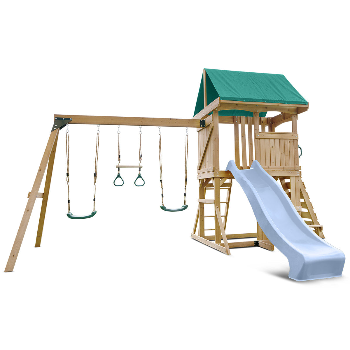 Lifespan Kids Carindale Swing Set & Play Centre with 2.2m Slide (Pastel Blue) Awezingly