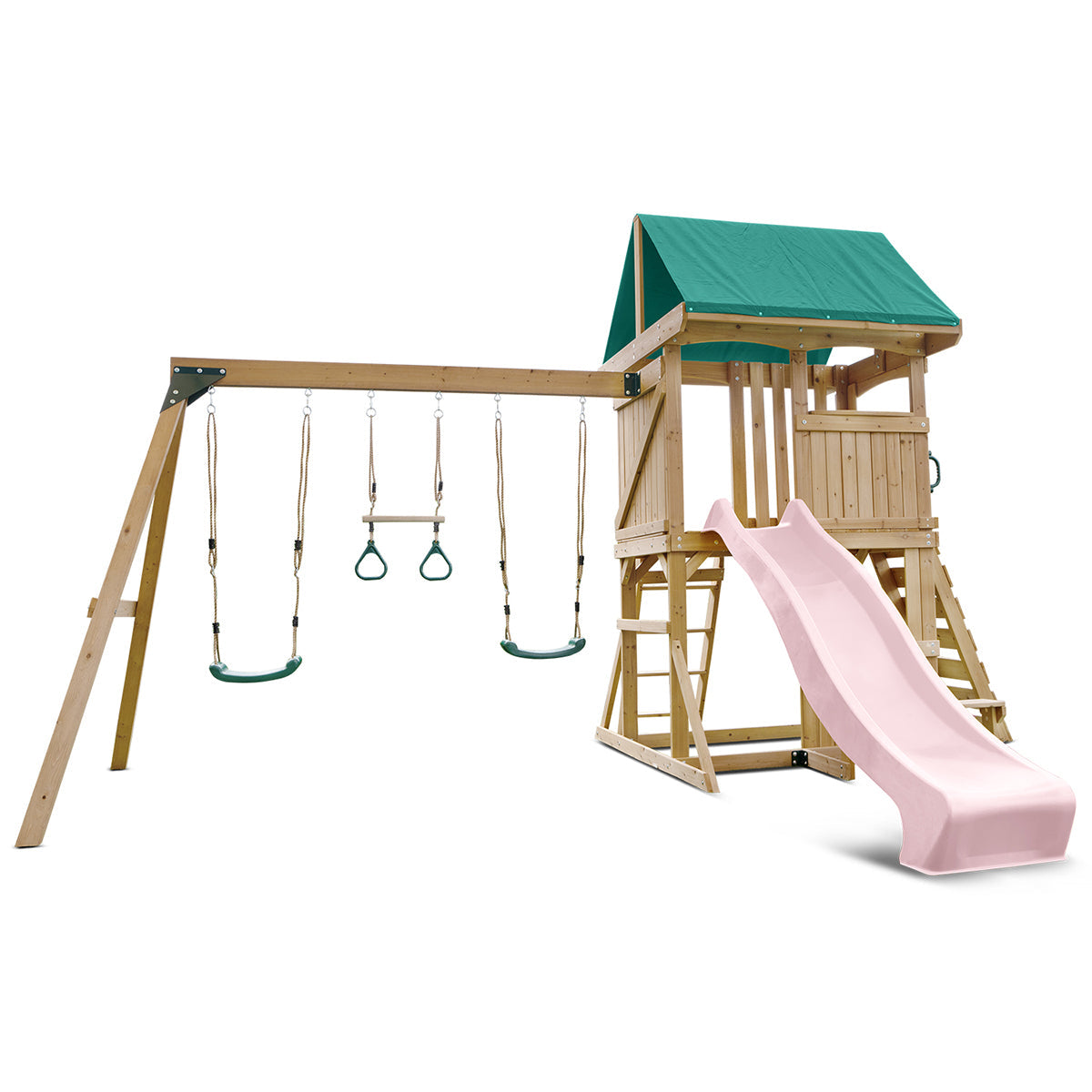 Lifespan Kids Carindale Swing Set & Play Centre with 2.2m Slide (Pastel Pink) Awezingly