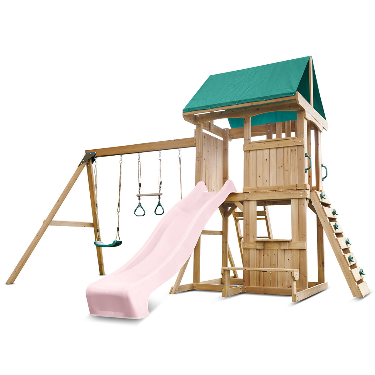 Lifespan Kids Carindale Swing Set & Play Centre with 2.2m Slide (Pastel Pink) Awezingly