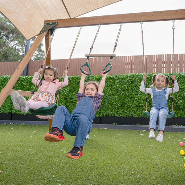 Lifespan Kids Carindale Swing Set & Play Centre with 2.2m Slide (White) Awezingly