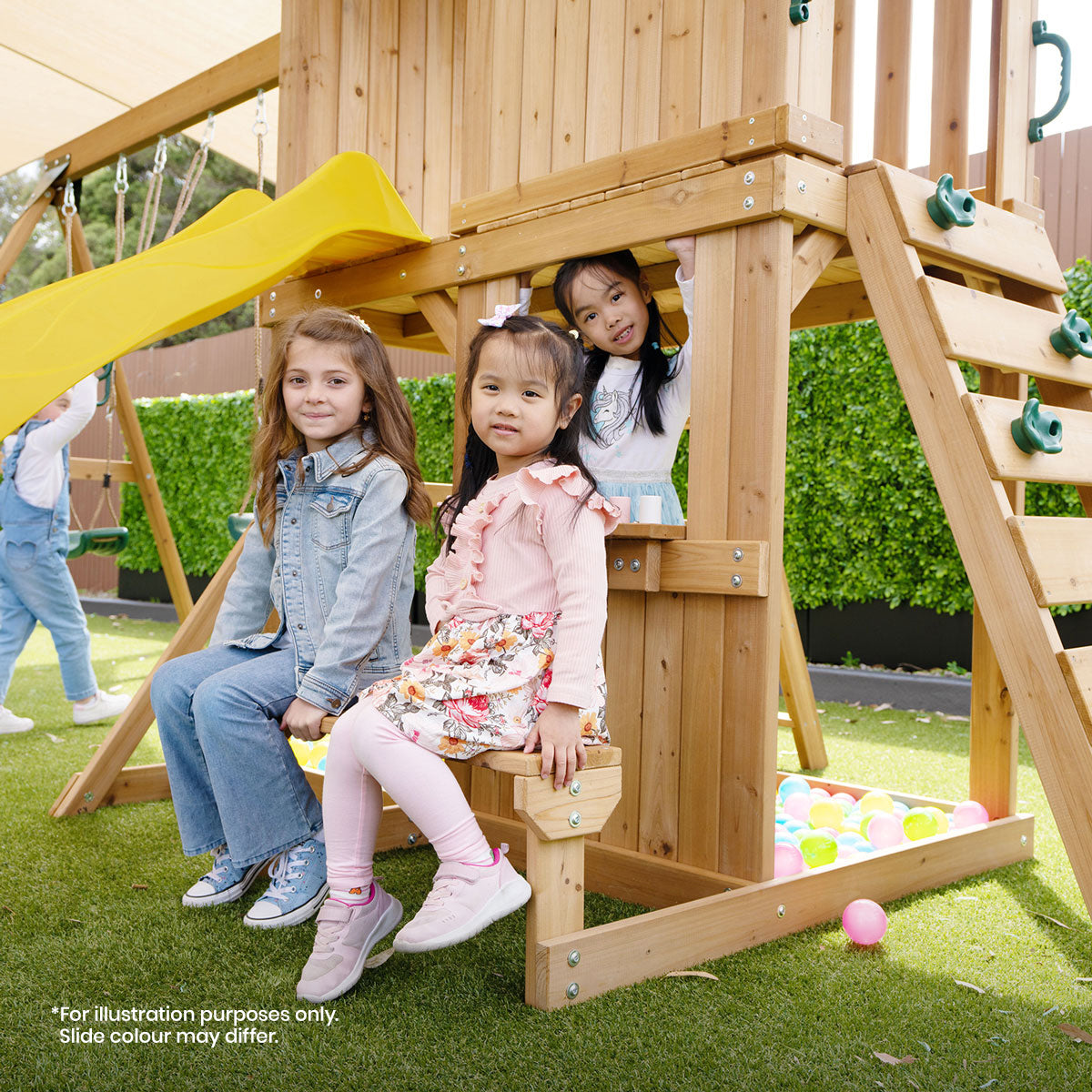 Lifespan Kids Carindale Swing Set & Play Centre with 2.2m Slide (White) Awezingly