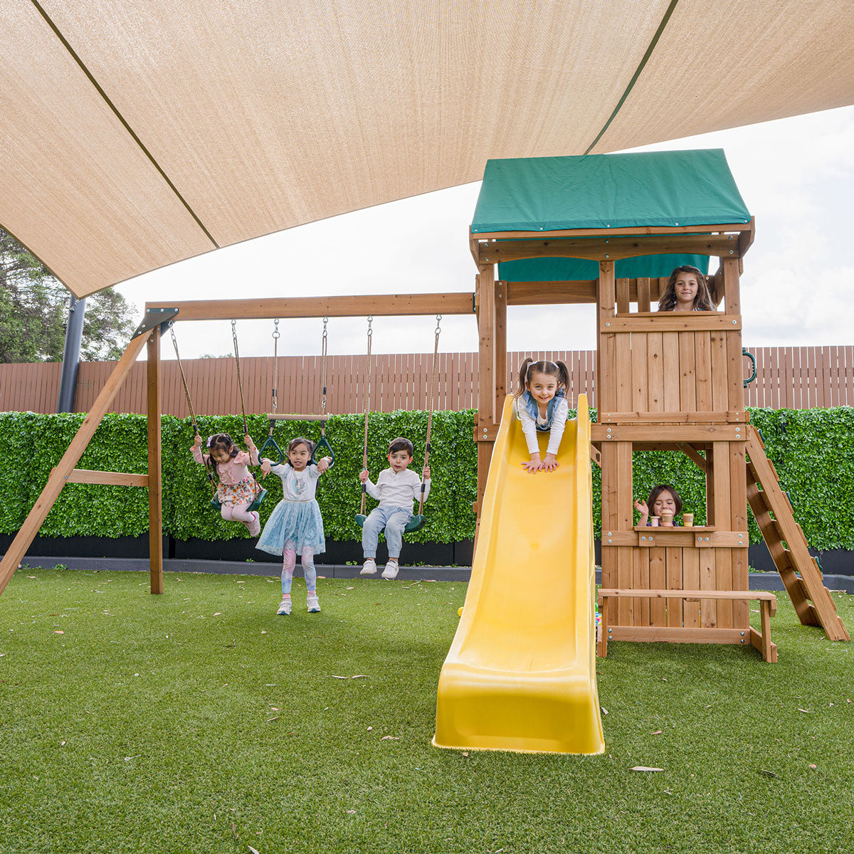 Lifespan Kids Carindale Swing Set & Play Centre with 2.2m Slide (Yellow) Awezingly