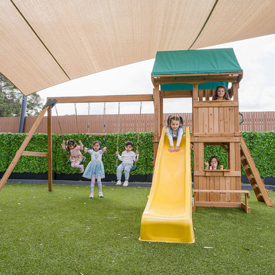Lifespan Kids Carindale Swing Set & Play Centre with 2.2m Slide (Yellow)