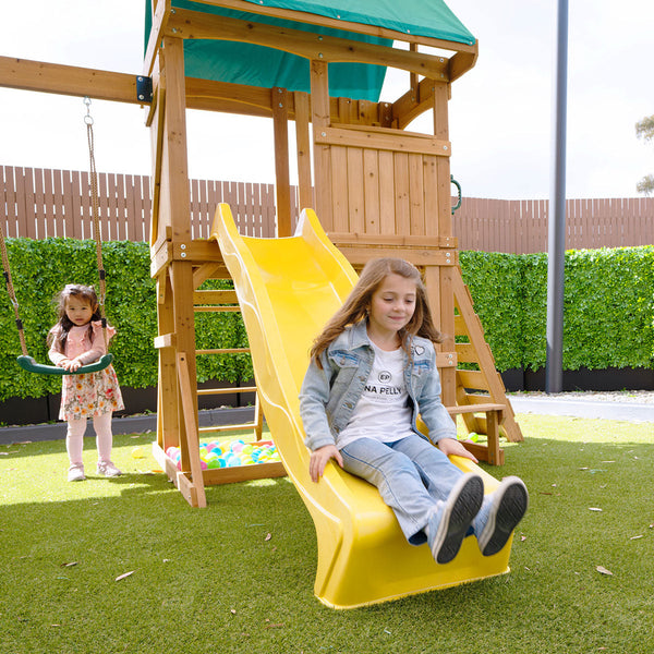 Lifespan Kids Carindale Swing Set & Play Centre with 2.2m Slide (Yellow) Awezingly