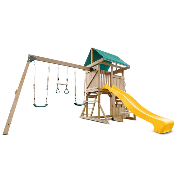 Lifespan Kids Carindale Swing Set & Play Centre with 2.2m Slide (Yellow) Awezingly