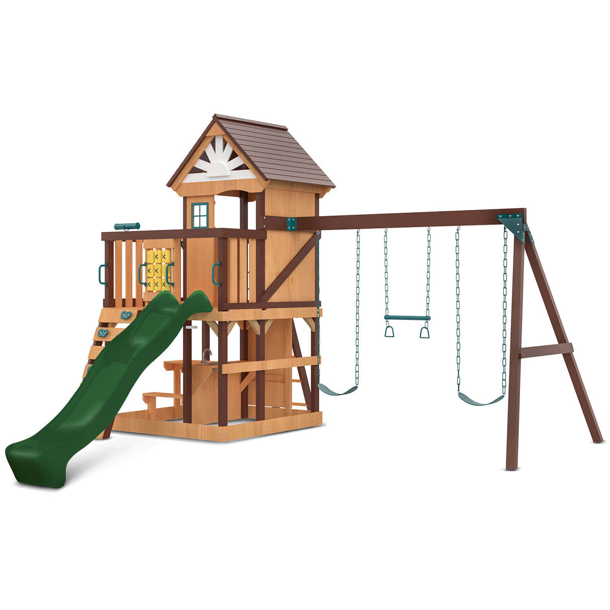 Lifespan Kids Coventry Swing Set & Play Centre with 2.2m Slide (Green) Awezingly