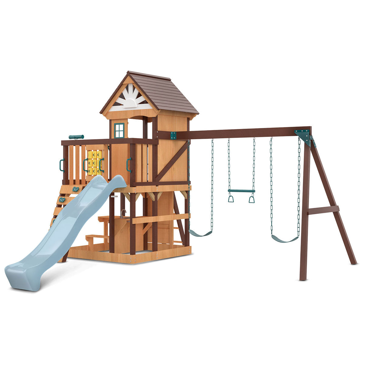 Lifespan Kids Coventry Swing Set & Play Centre with 2.2m Slide (Pastel Blue) Awezingly