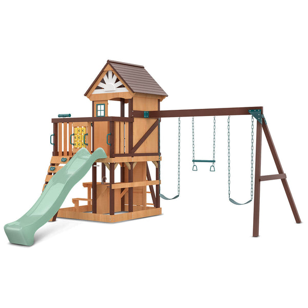 Lifespan Kids Coventry Swing Set & Play Centre with 2.2m Slide (Pastel Green) Awezingly