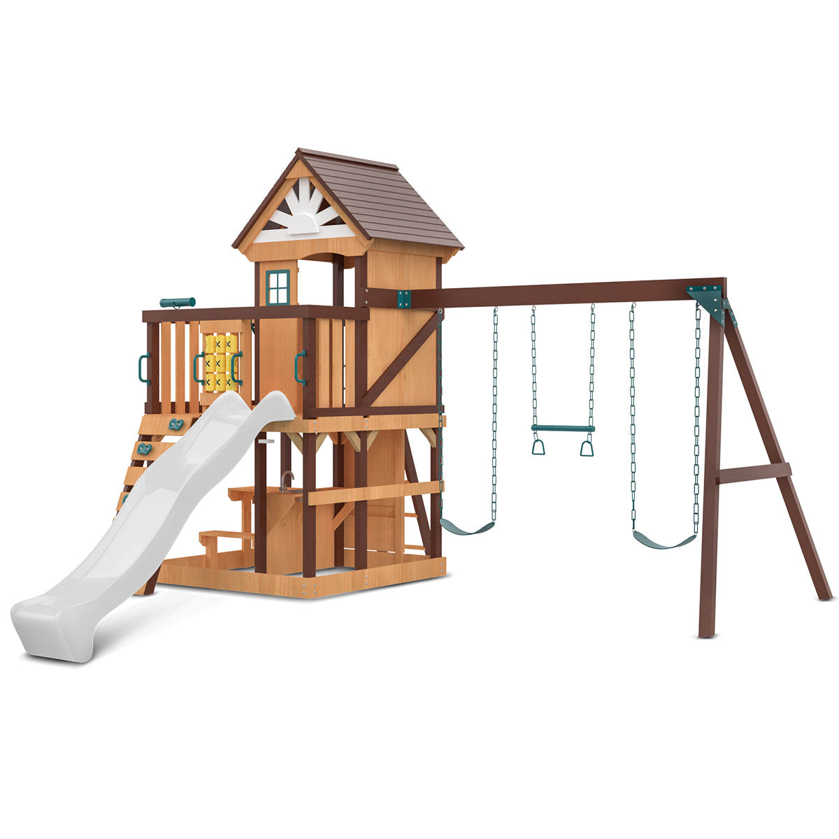 Lifespan Kids Coventry Swing Set & Play Centre with 2.2m Slide (White) Awezingly