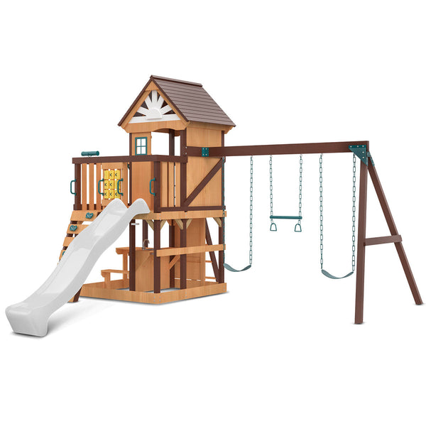 Lifespan Kids Coventry Swing Set & Play Centre with 2.2m Slide (White) Awezingly