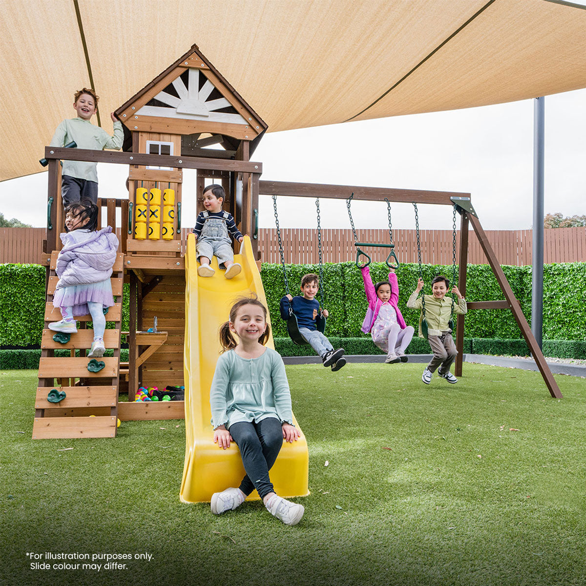 Lifespan Kids Coventry Swing Set & Play Centre with 2.2m Slide (White) Awezingly