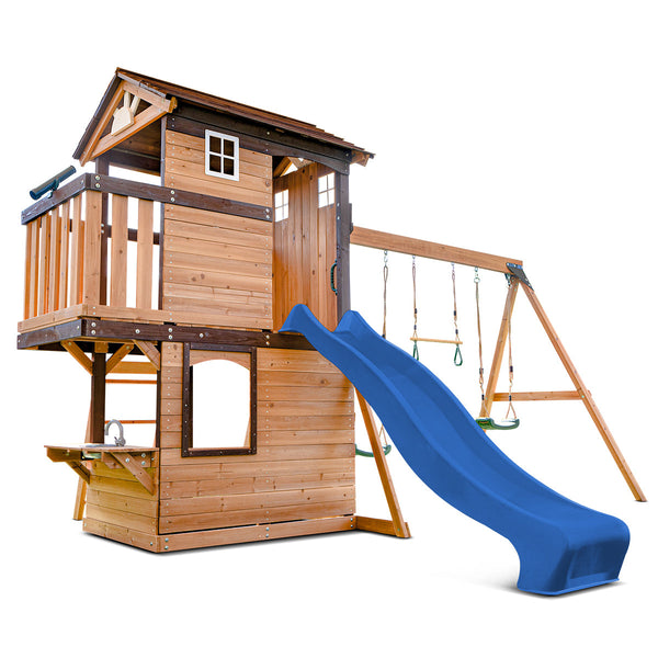 Lifespan Kids Darlington Swing Set & Play Centre with 2.2m Slide (Blue) Awezingly