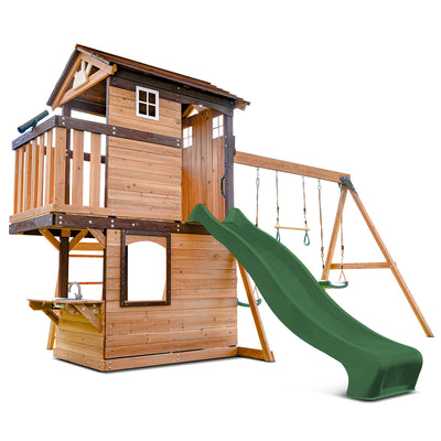 Lifespan Kids Darlington Swing Set & Play Centre with 2.2m Slide (Green)