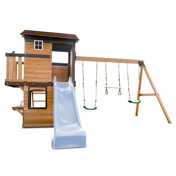 Lifespan Kids Darlington Swing Set & Play Centre with 2.2m Slide (Pastel Blue) Awezingly