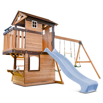 Lifespan Kids Darlington Swing Set & Play Centre with 2.2m Slide (Pastel Blue)