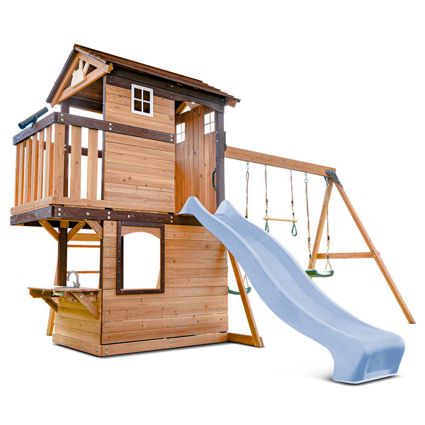 Lifespan Kids Darlington Swing Set & Play Centre with 2.2m Slide (Pastel Blue) Awezingly