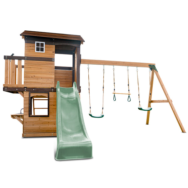 Lifespan Kids Darlington Swing Set & Play Centre with 2.2m Slide (Pastel Green) Awezingly